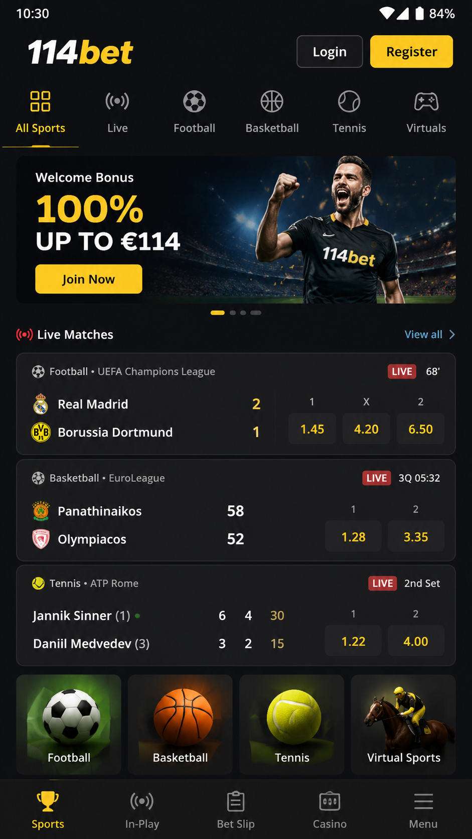 114bet screenshot
