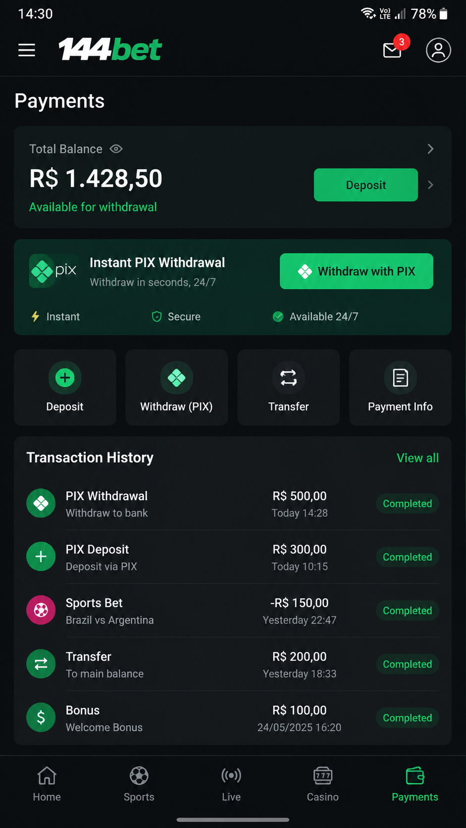 144bet screenshot