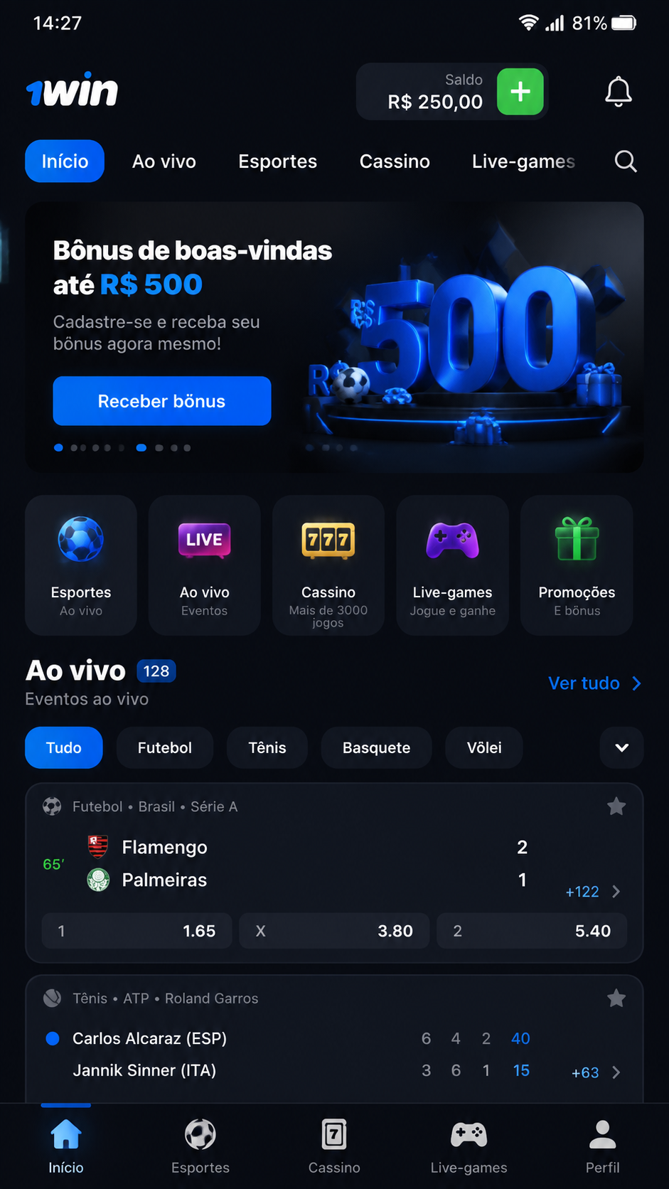 1win screenshot