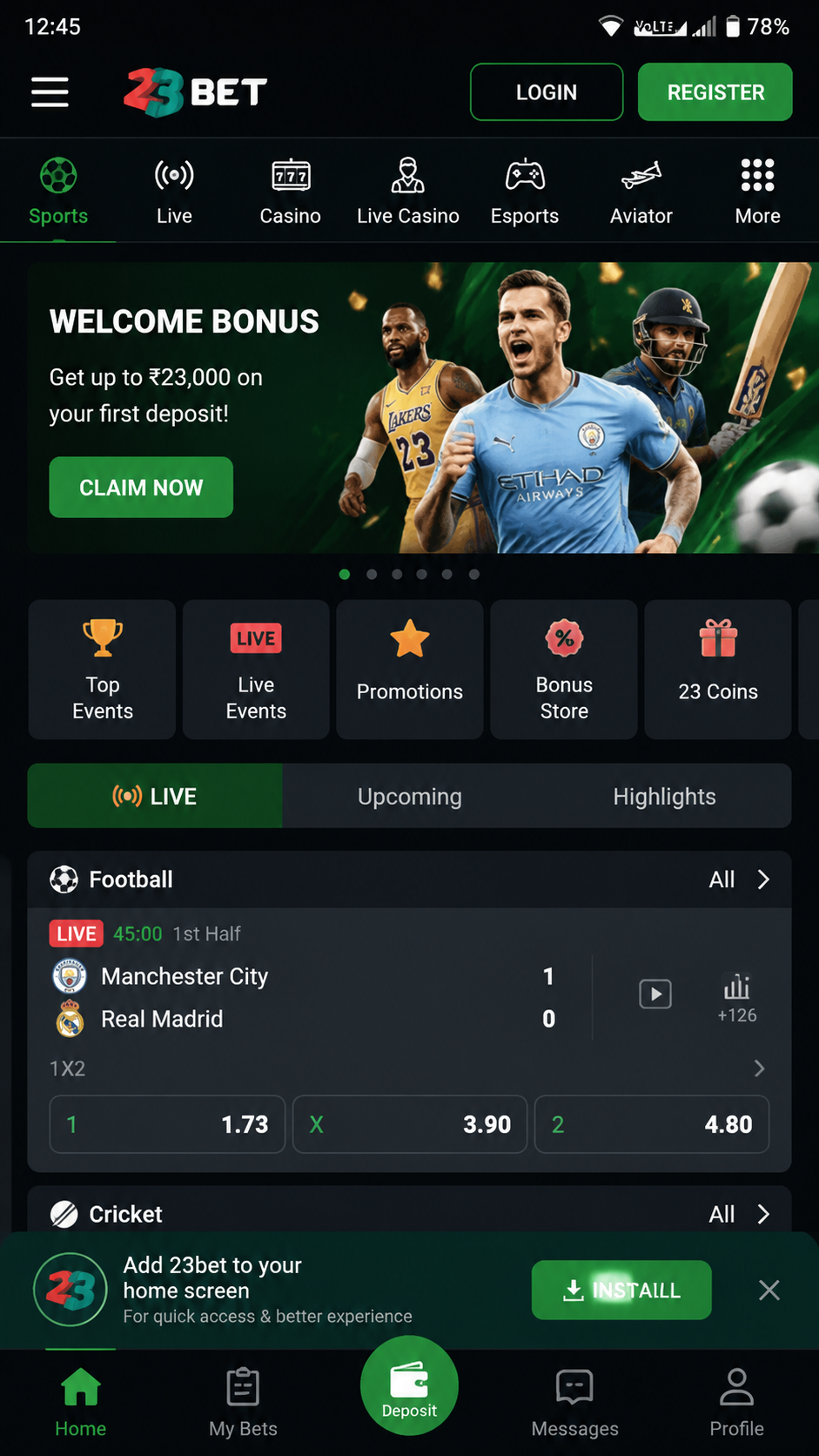 23bet screenshot