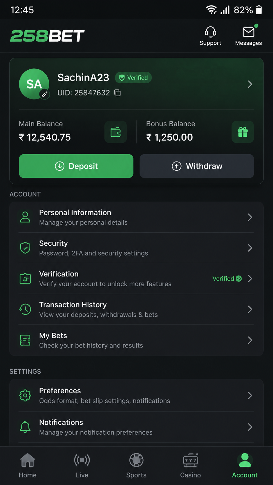 258bet screenshot