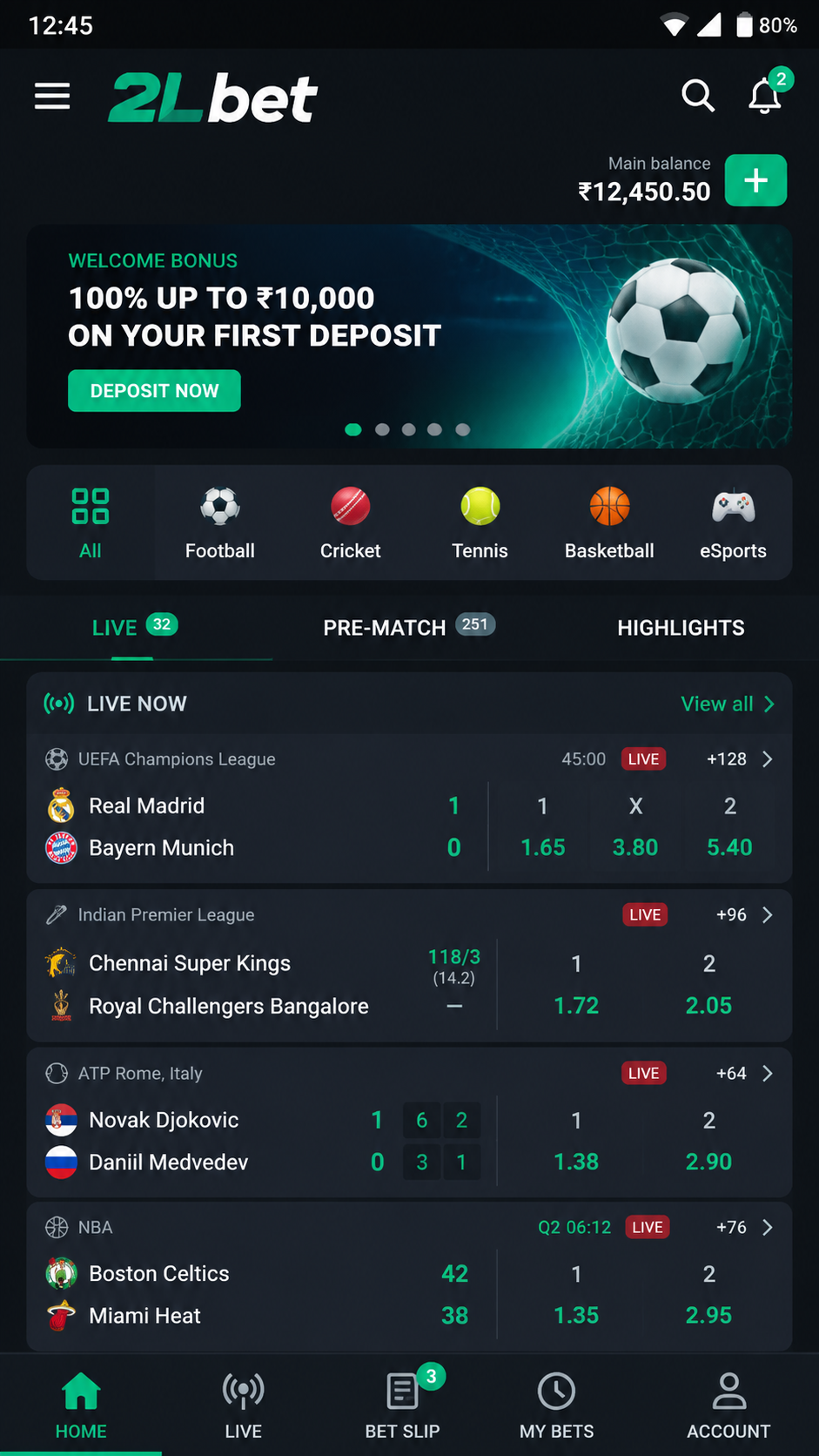 2lbet screenshot