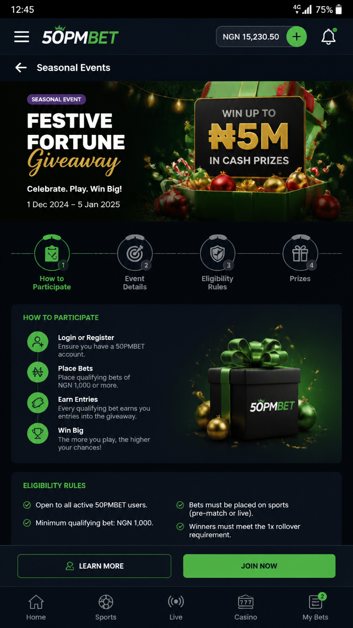 50PMBet screenshot