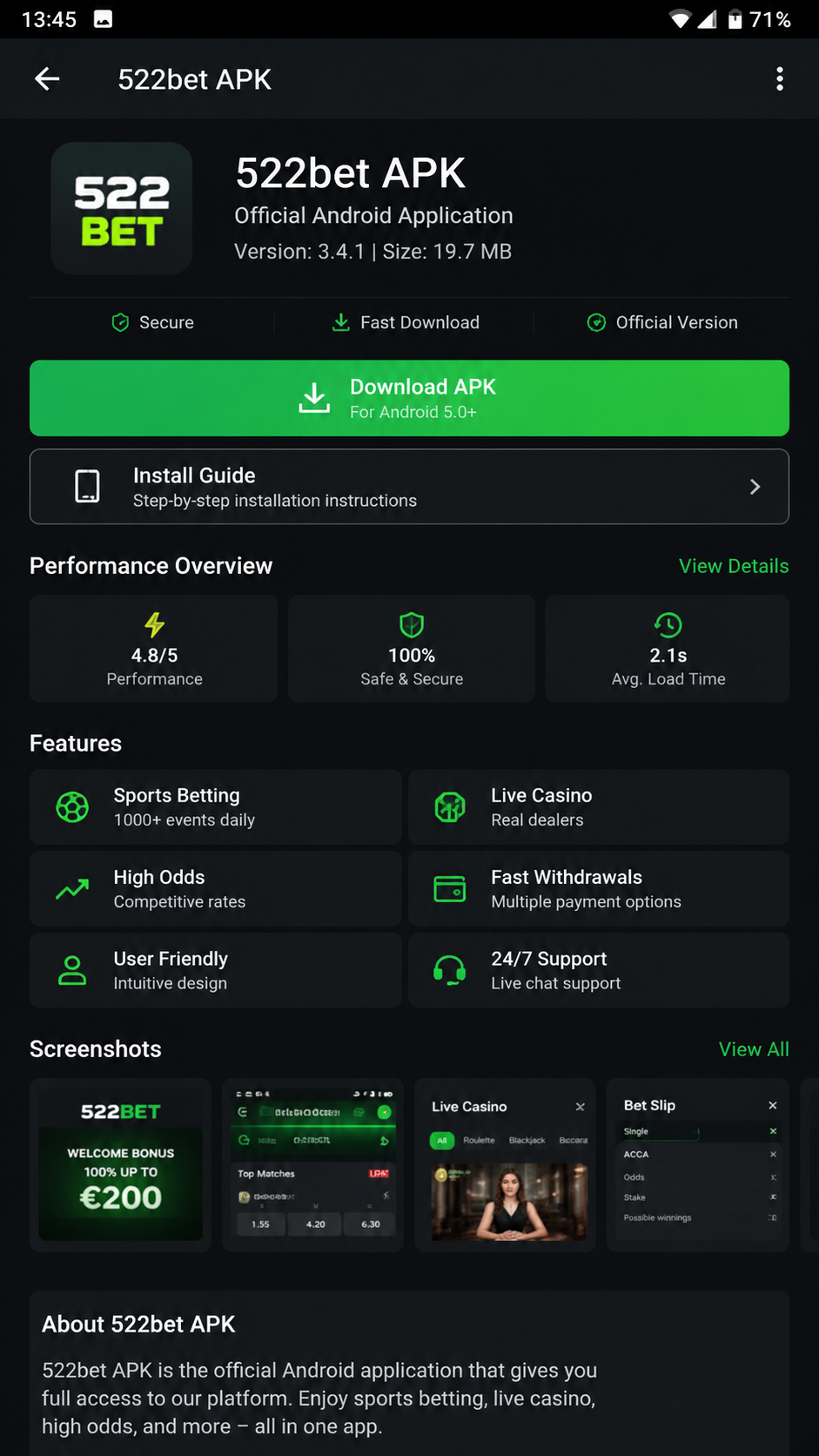 522bet screenshot