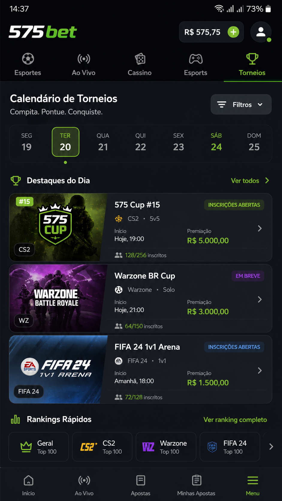 575bet screenshot