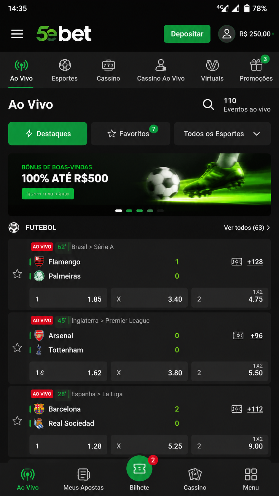 5ebet screenshot