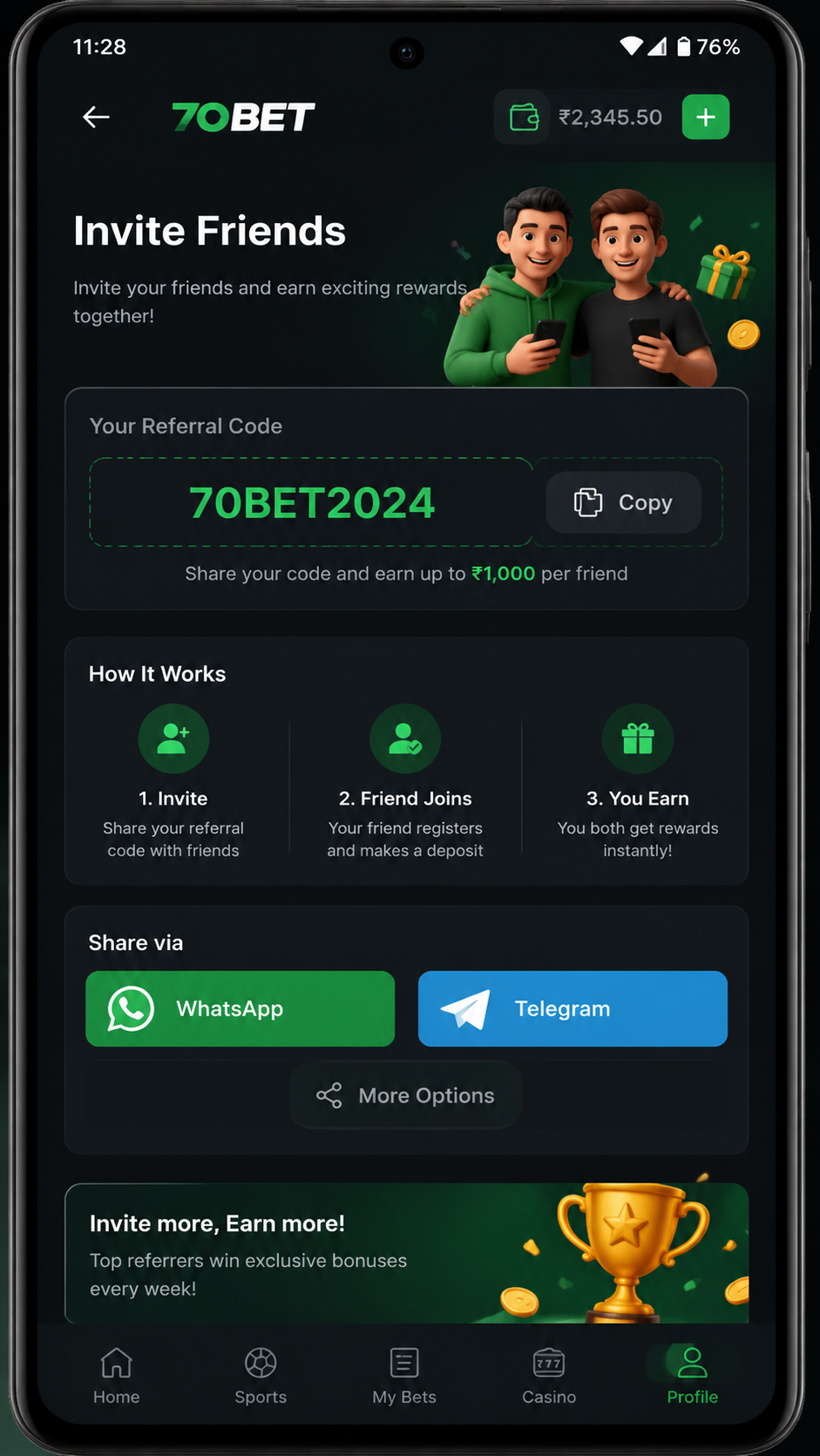 70bet screenshot