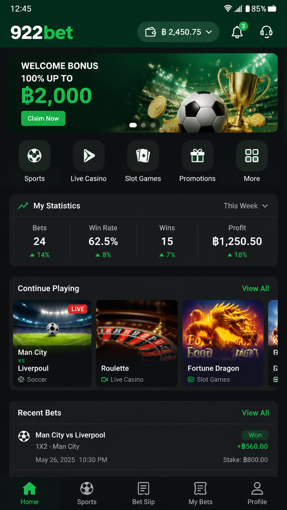 922bet screenshot