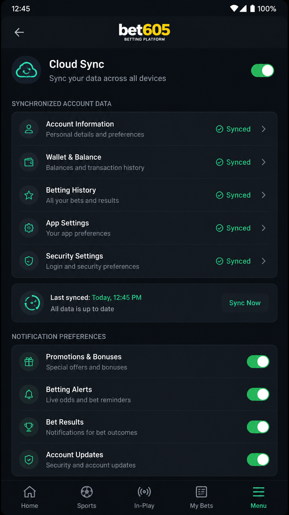 bet605 screenshot