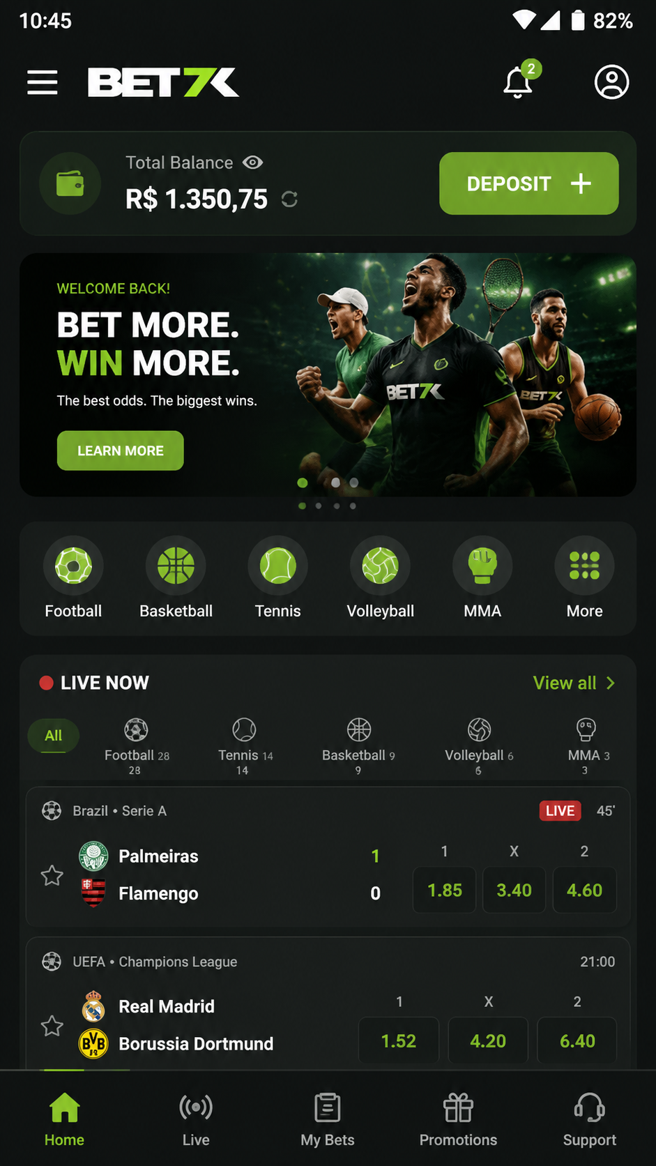 bet7k screenshot