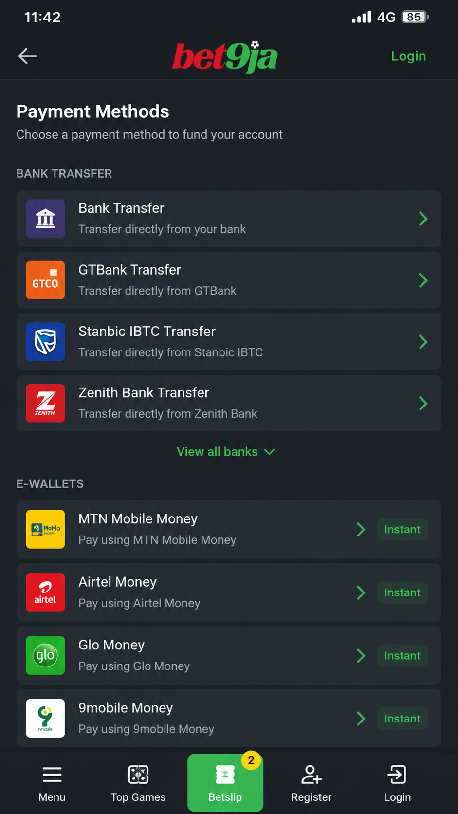 Bet9ja screenshot