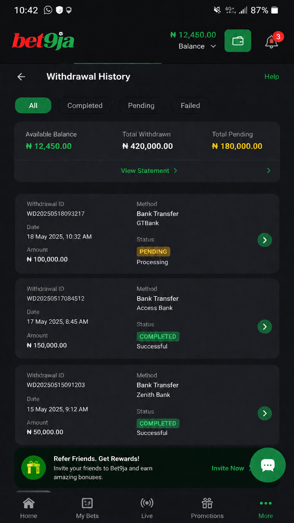 Bet9ja screenshot