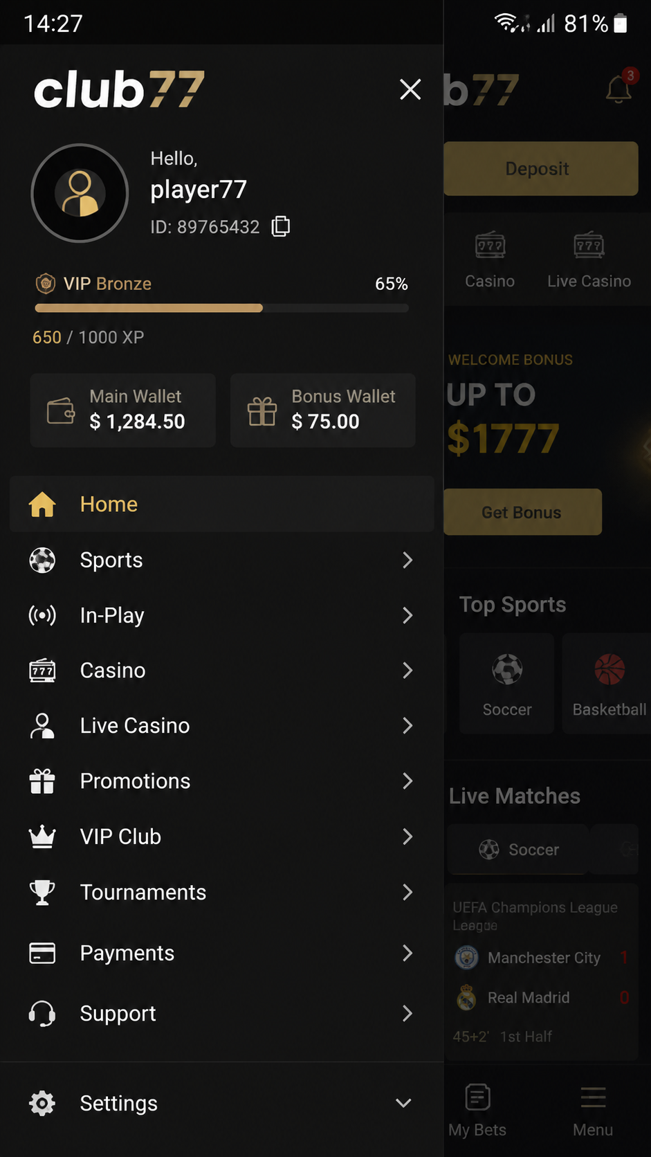 club77 screenshot
