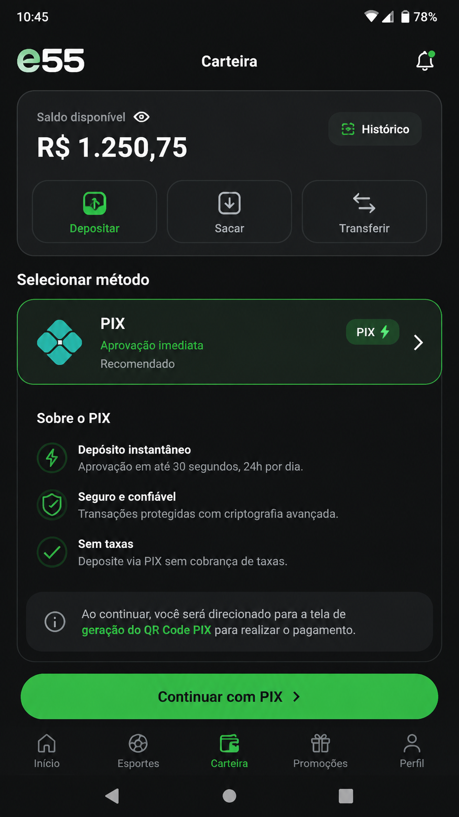 e55 screenshot