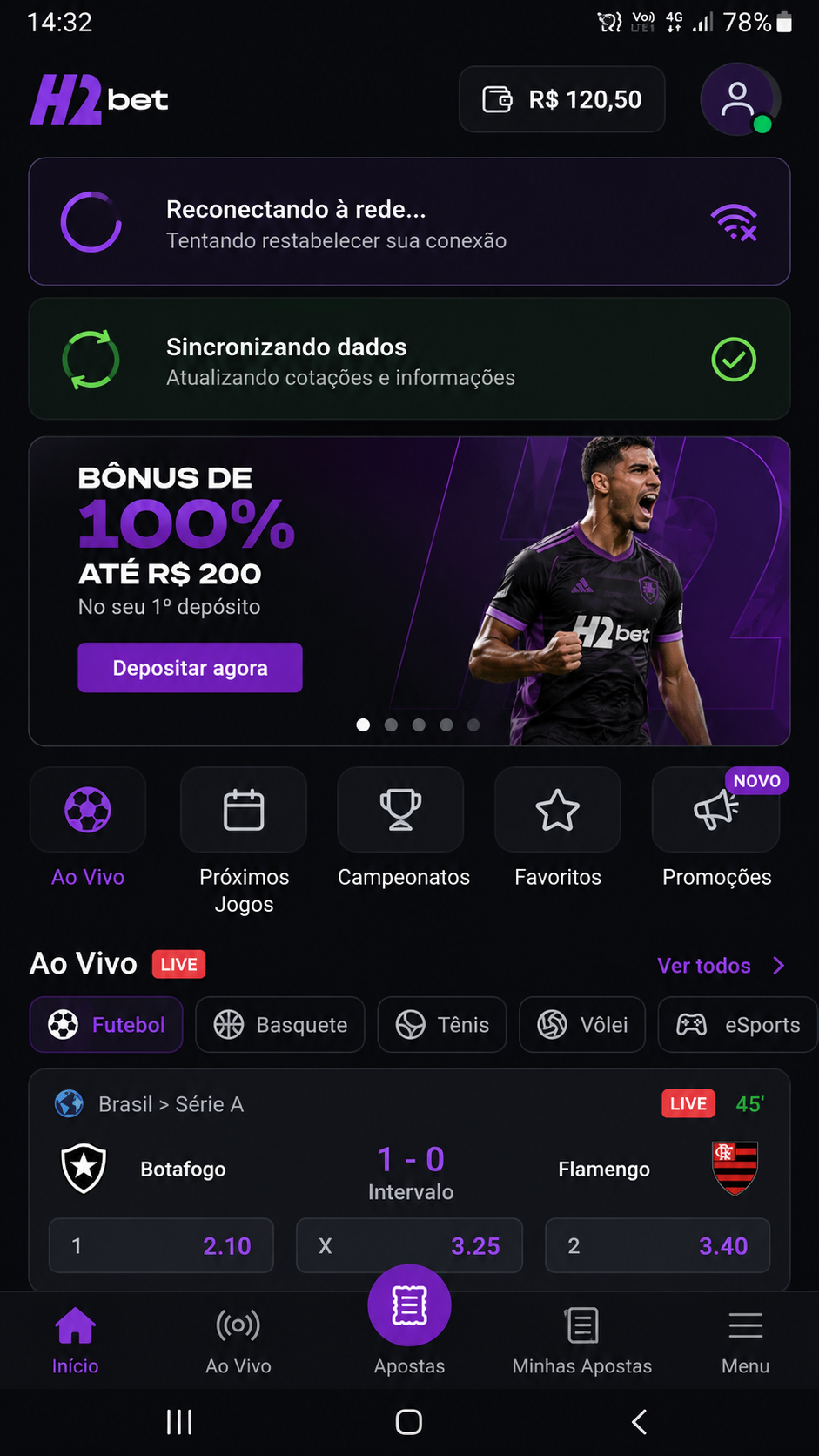 h2bet screenshot