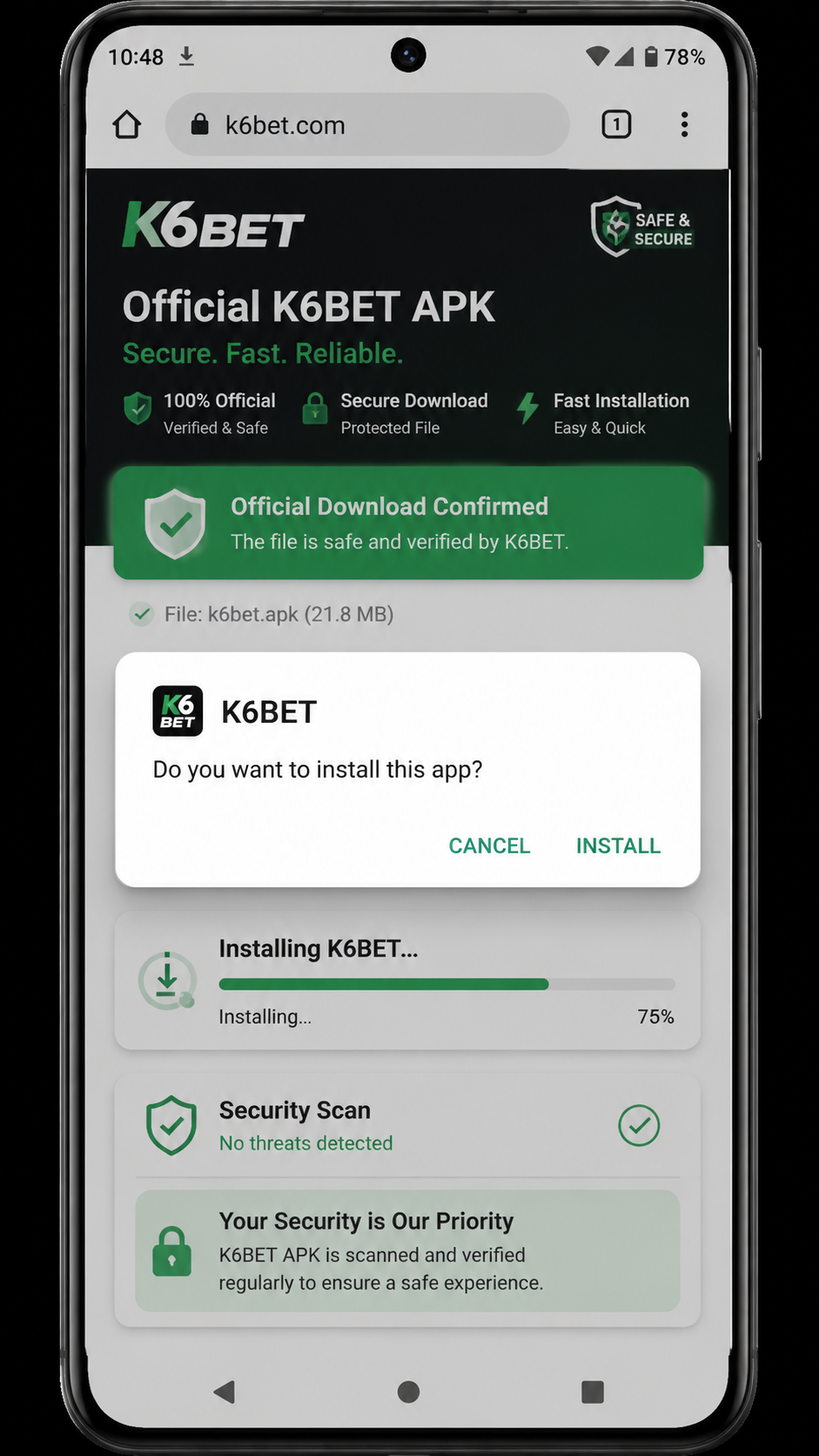 k6bet screenshot