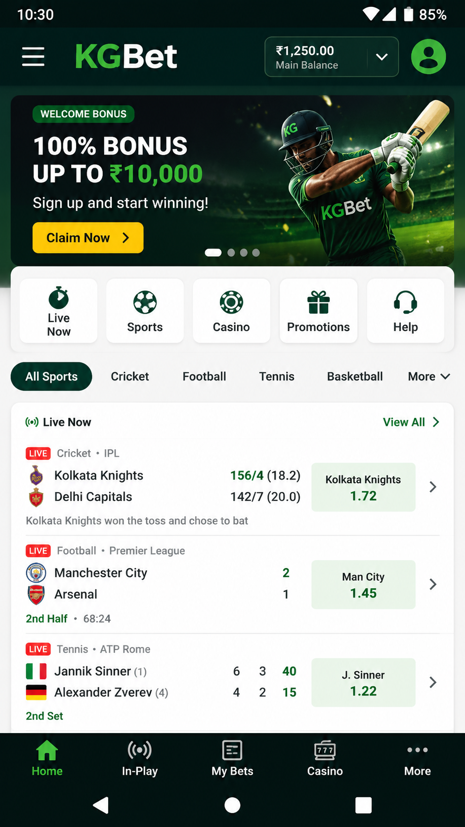 KGBet screenshot