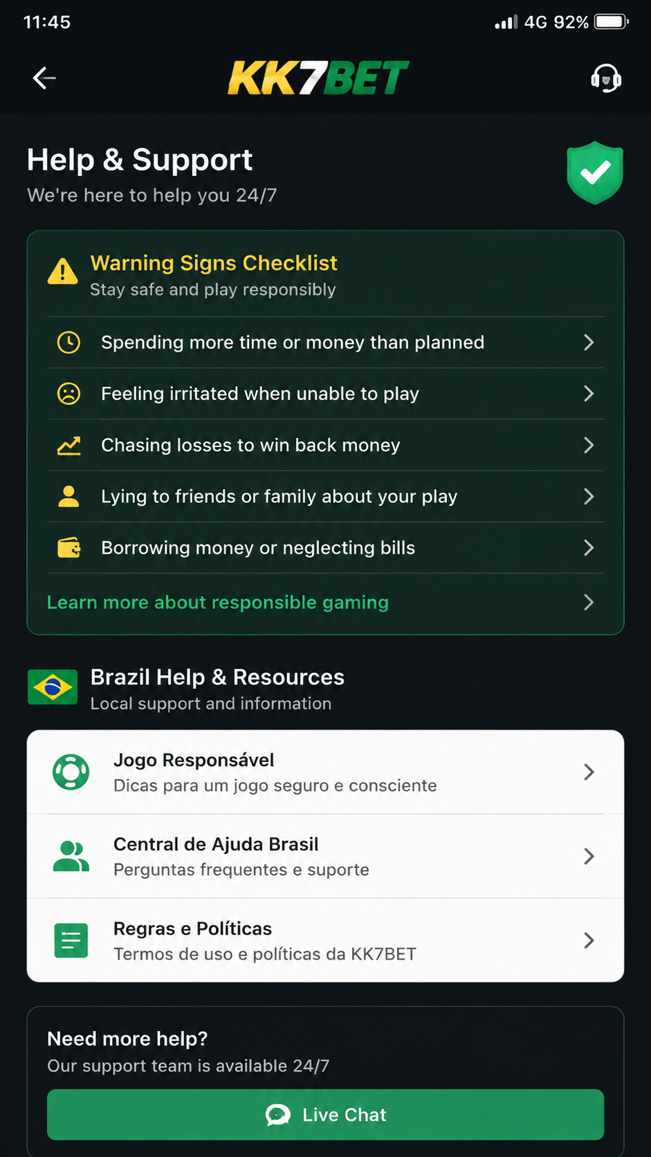 kk7bet screenshot