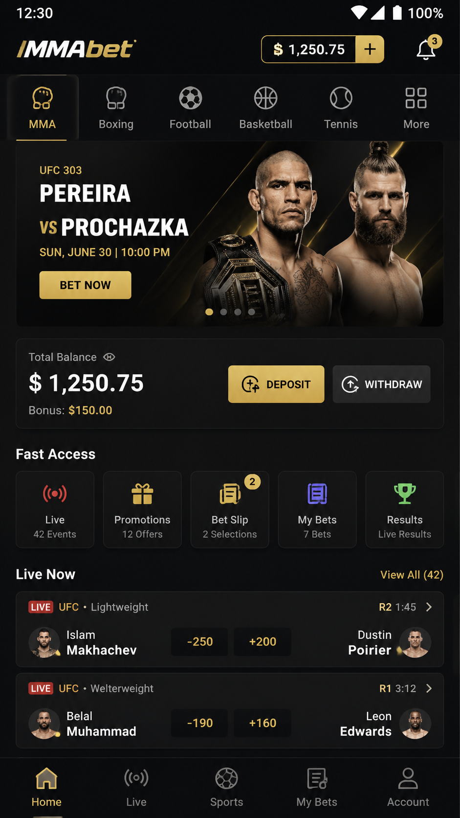 MMAbet screenshot