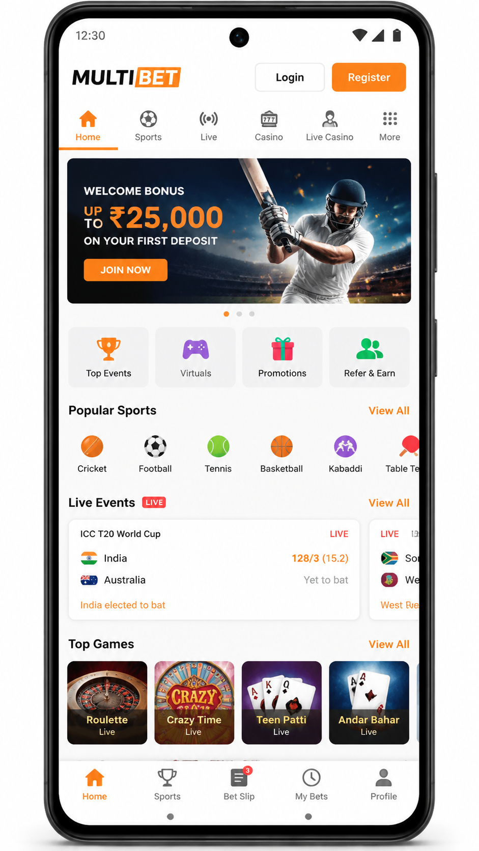 Multibet screenshot