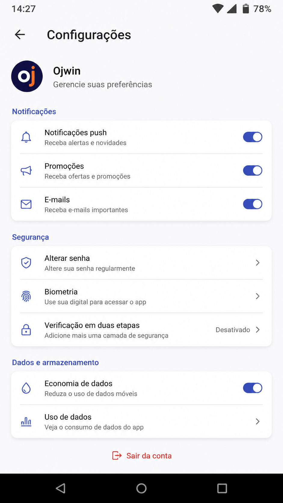 Ojwin screenshot