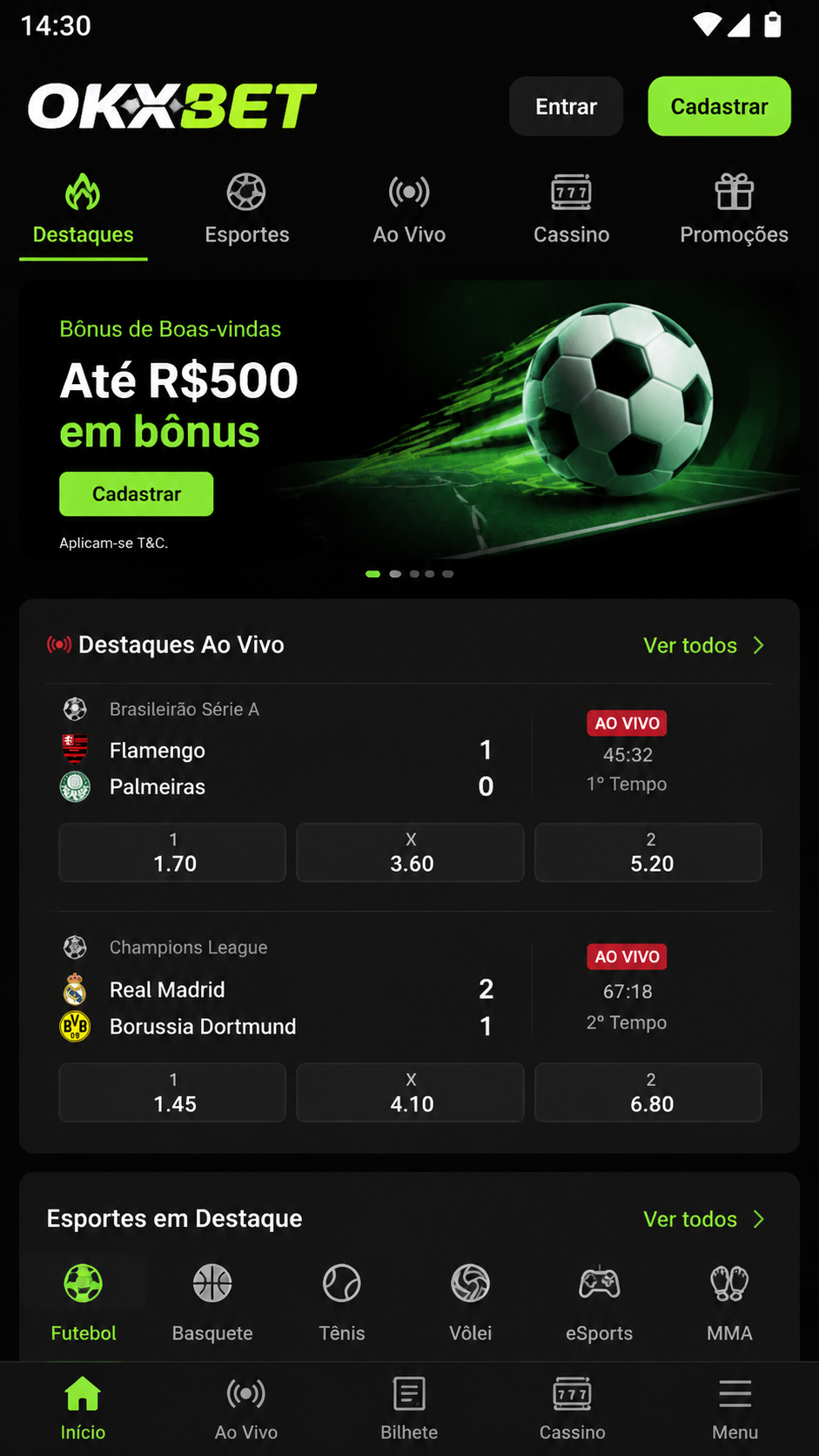 OKXBet screenshot