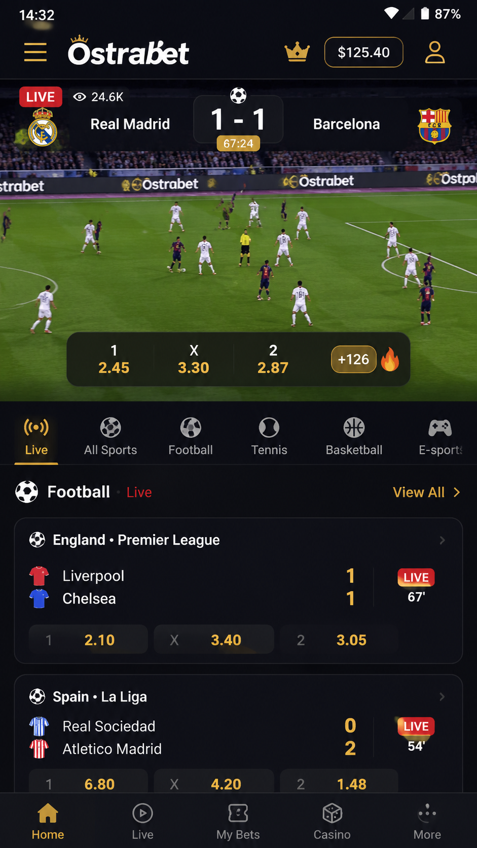 Ostrabet screenshot