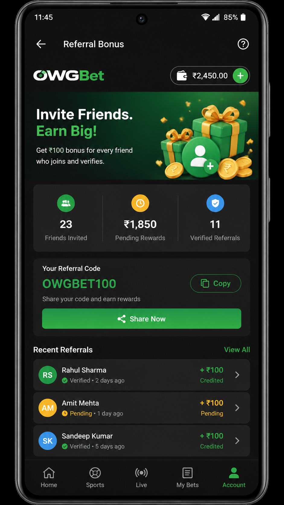OWGBet screenshot