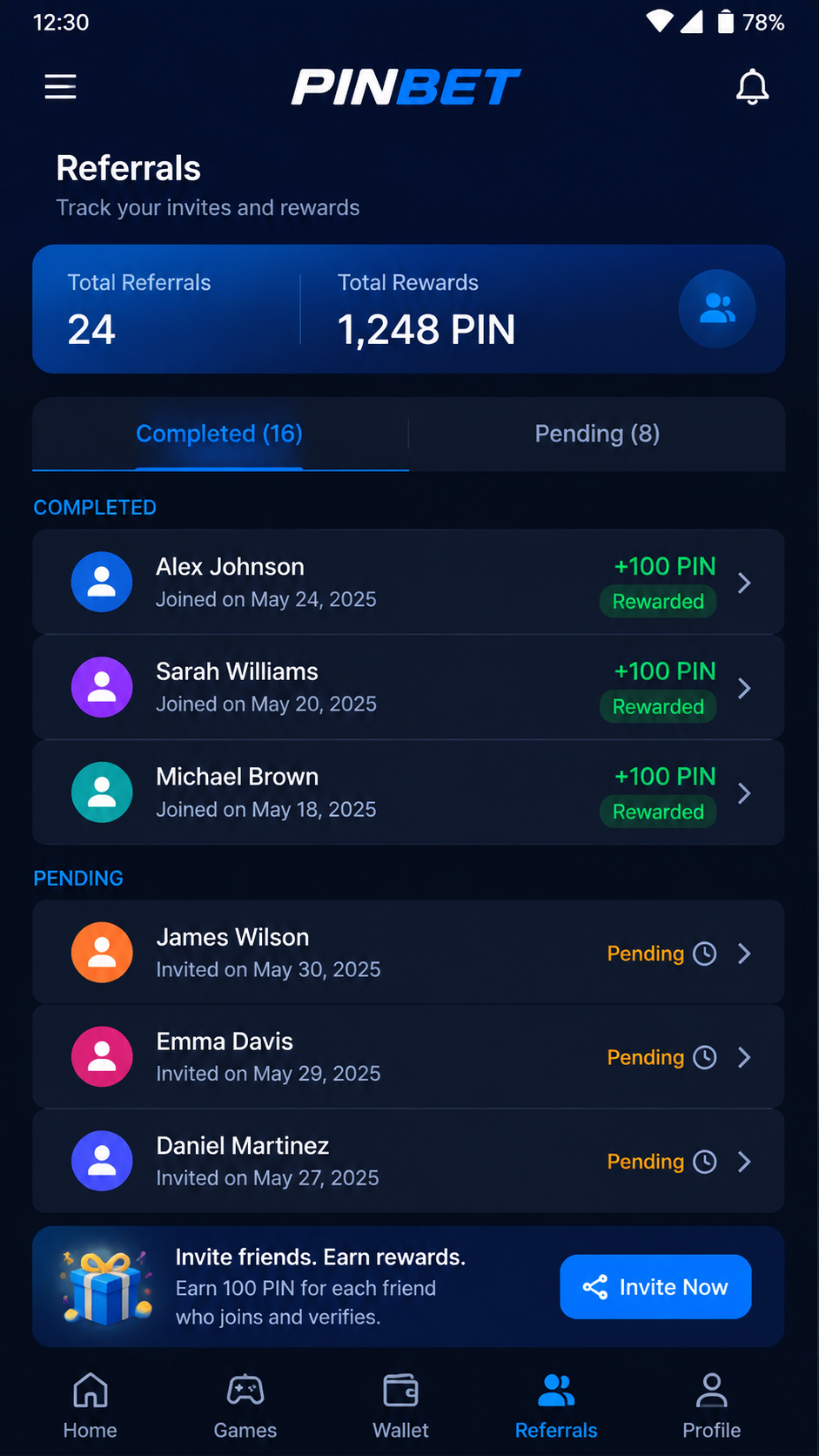 pinbet screenshot