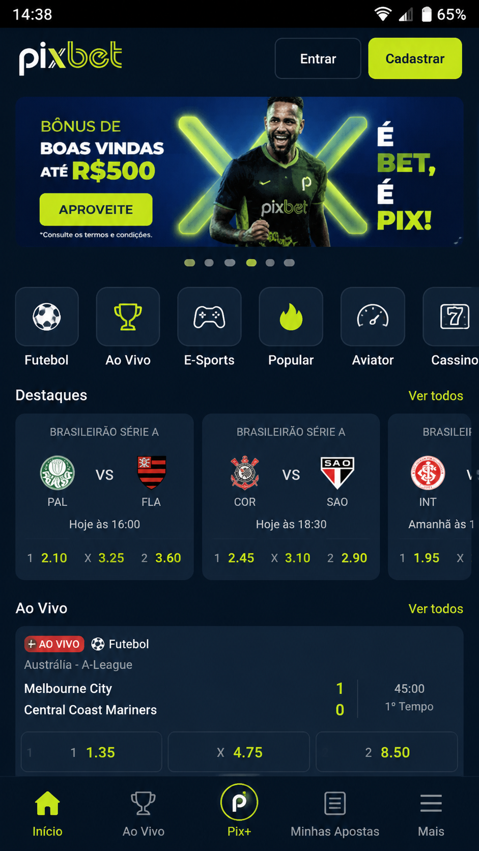 Pixbet screenshot