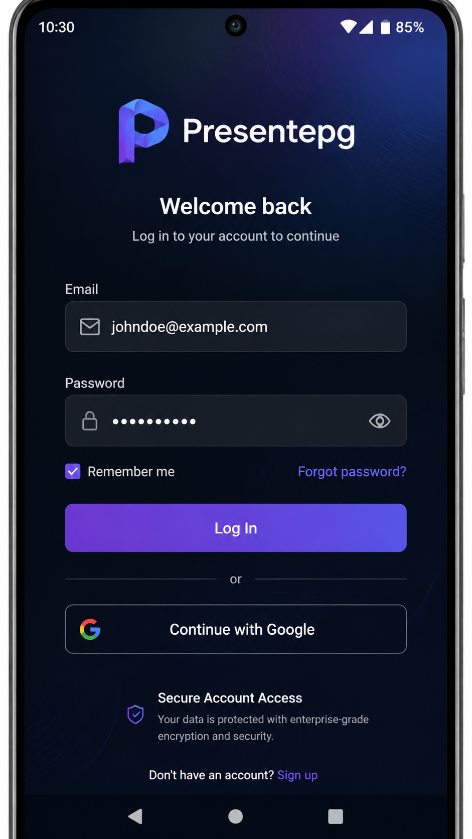 Presentepg screenshot