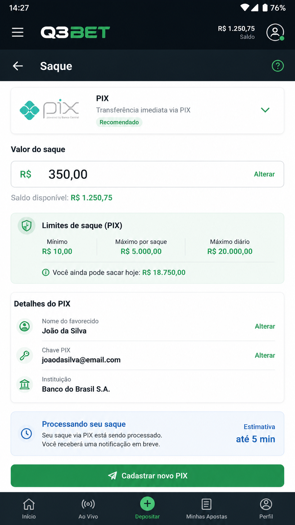 q3bet screenshot