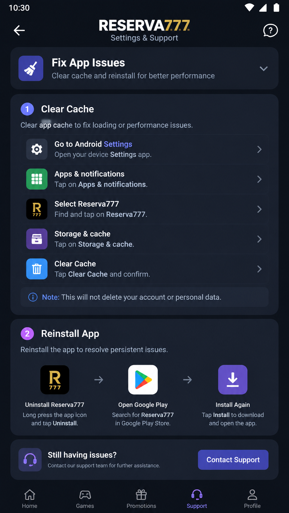 reserva777 screenshot