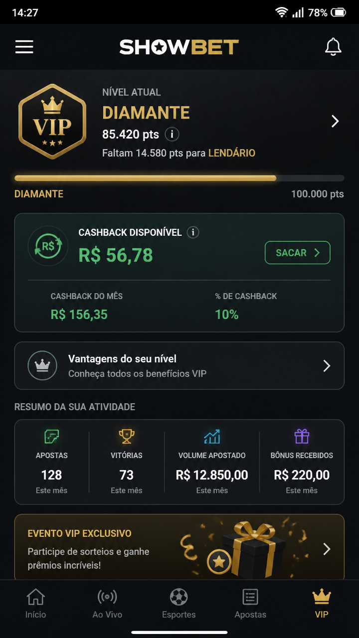 Showbet screenshot