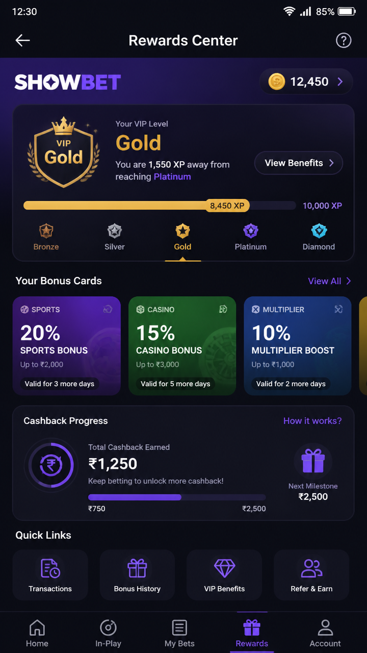 Showbet screenshot