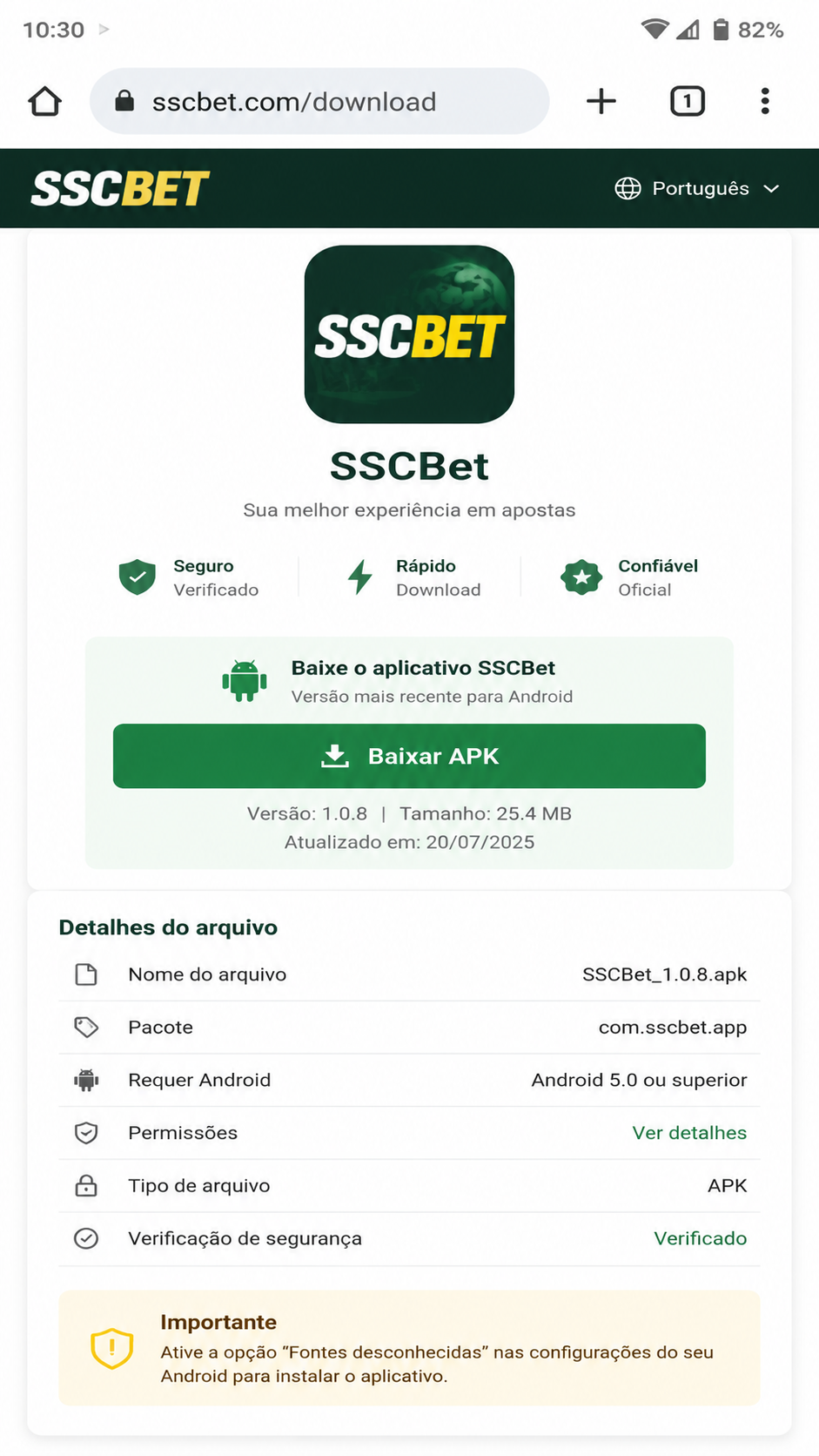 SSCBet screenshot