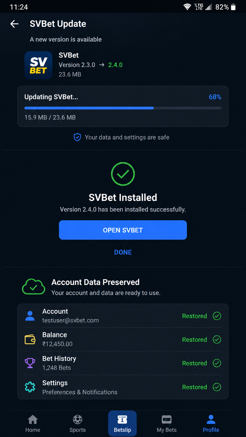 SVBet screenshot