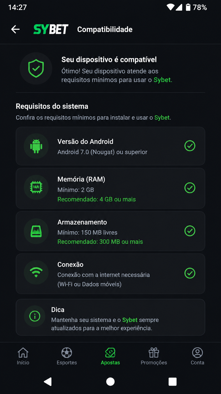 Sybet screenshot