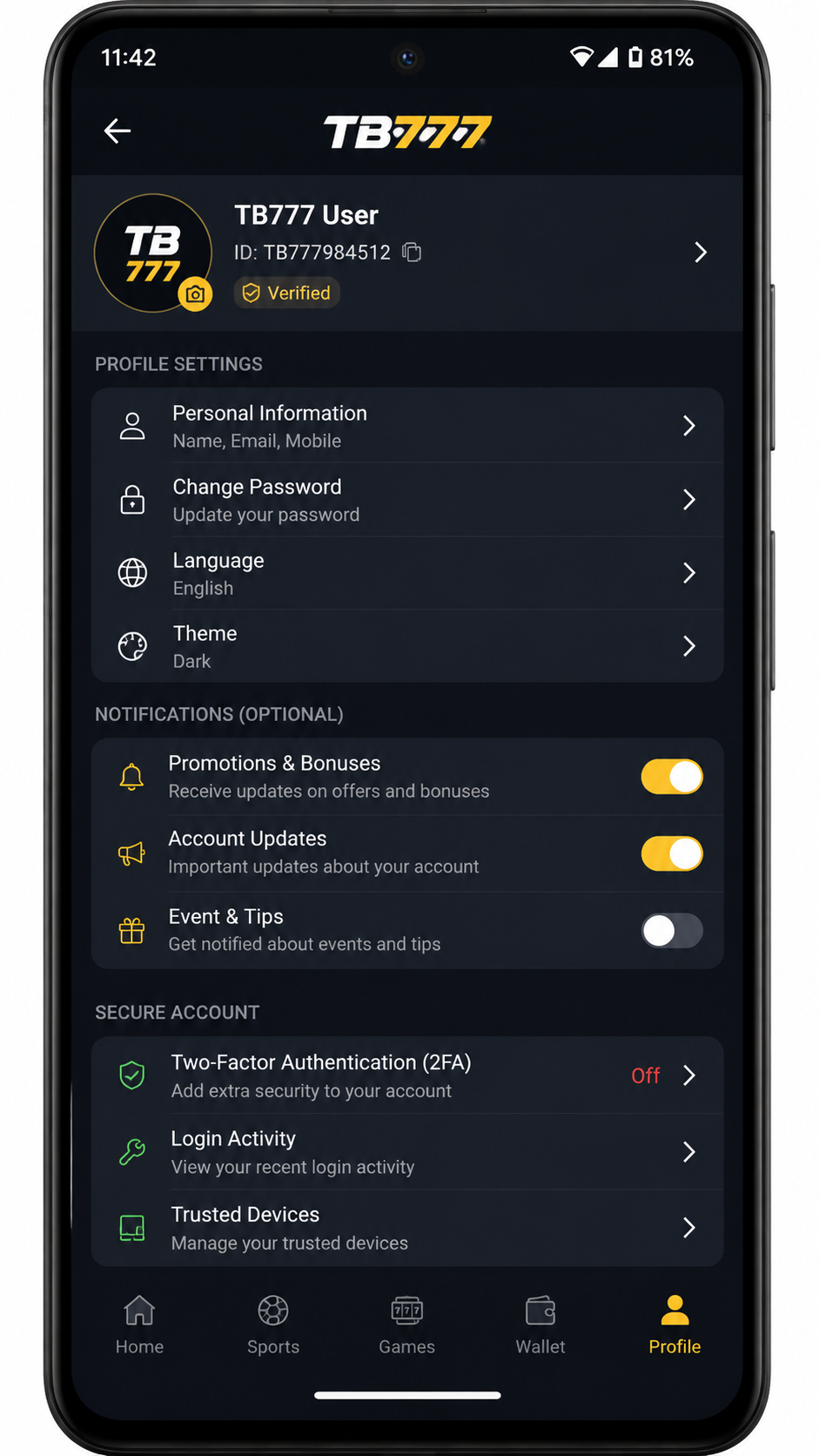 TB777 screenshot
