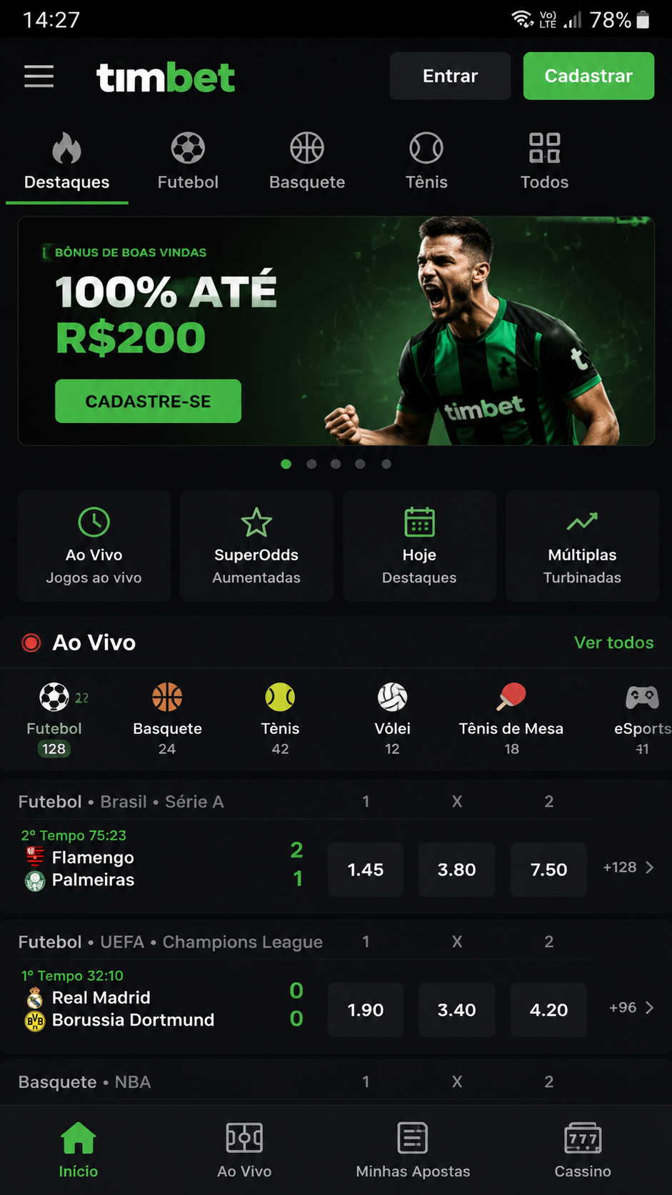 Timbet screenshot
