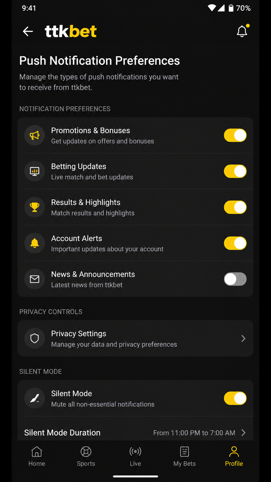 ttkbet screenshot