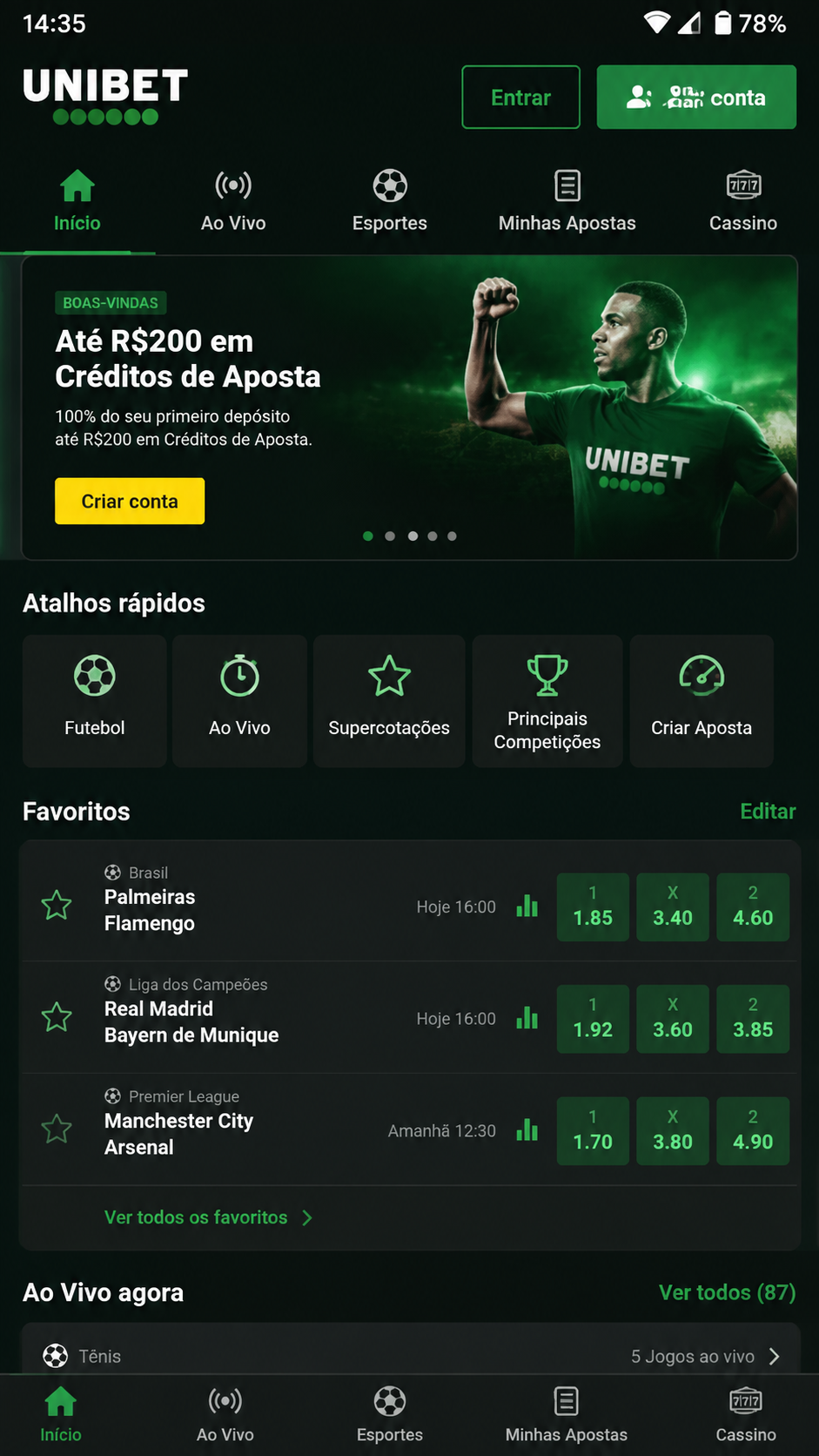 Unibet screenshot