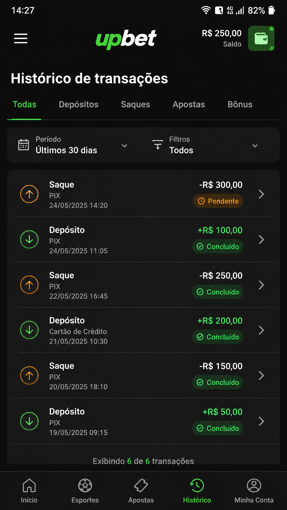 Upbet screenshot