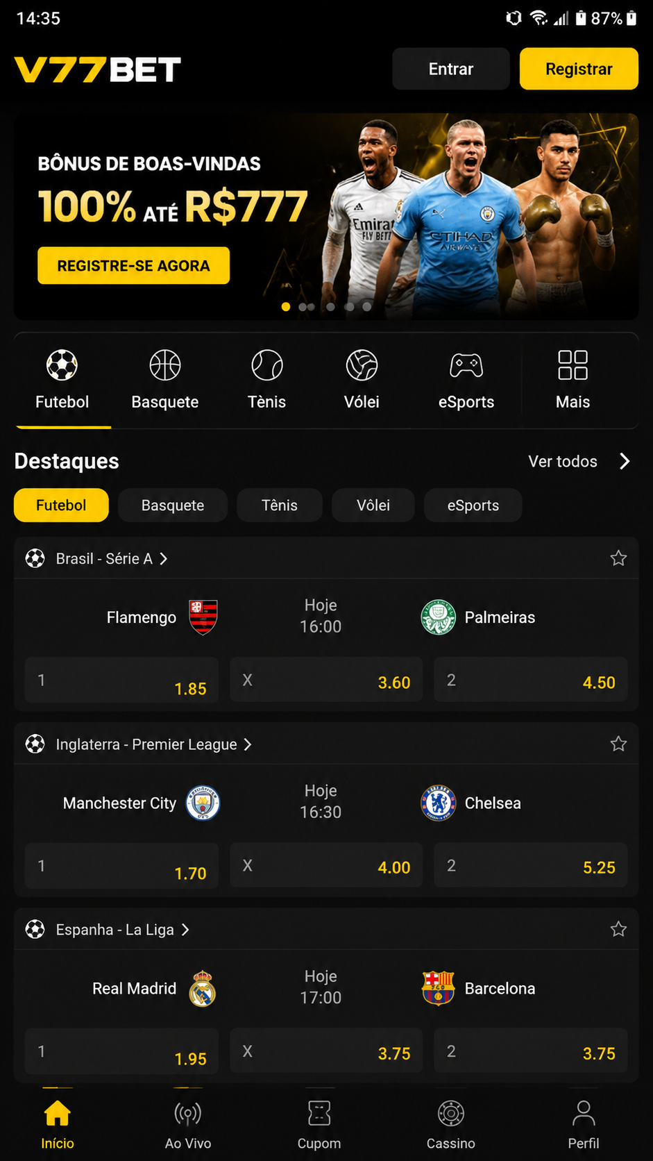 v77bet screenshot