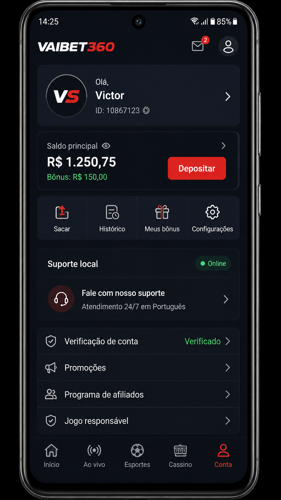 Vaibet360 screenshot