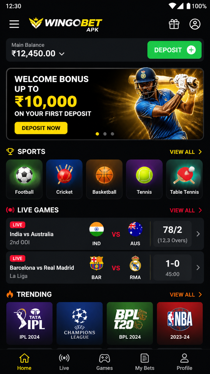 Wingobet screenshot