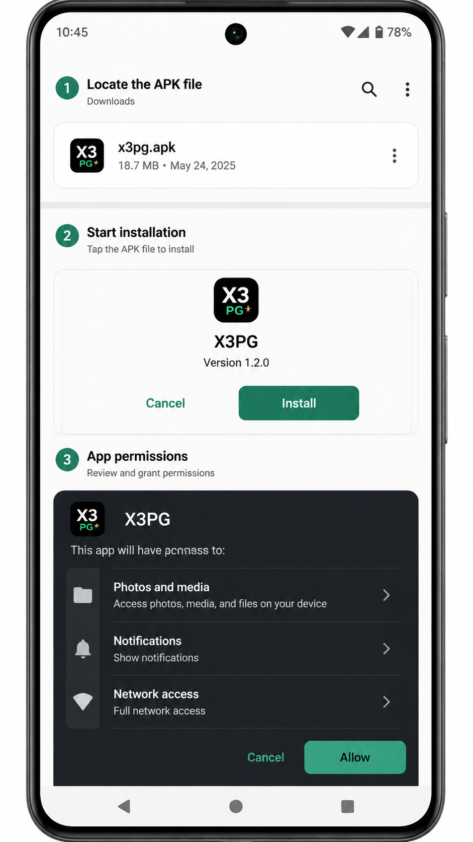 x3pg screenshot