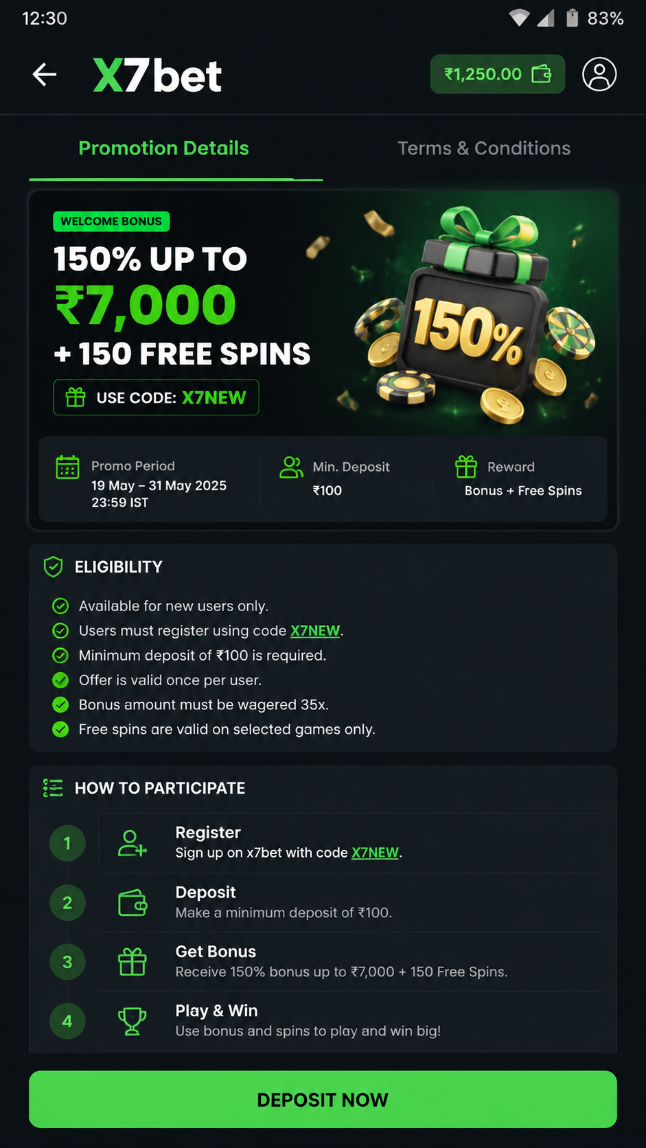 x7bet screenshot