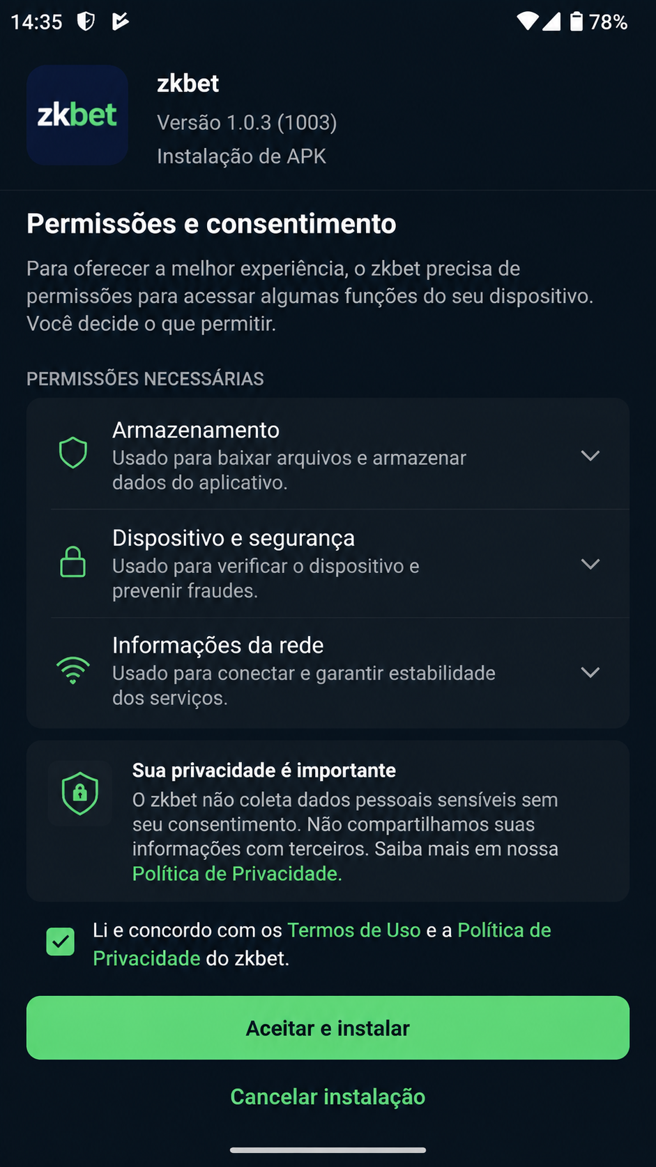 zkbet screenshot